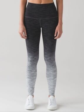 Lululemon Wunder Under Hi-Rise Tight Ombre Space Dye Black Deep Coal Wmns Size 6